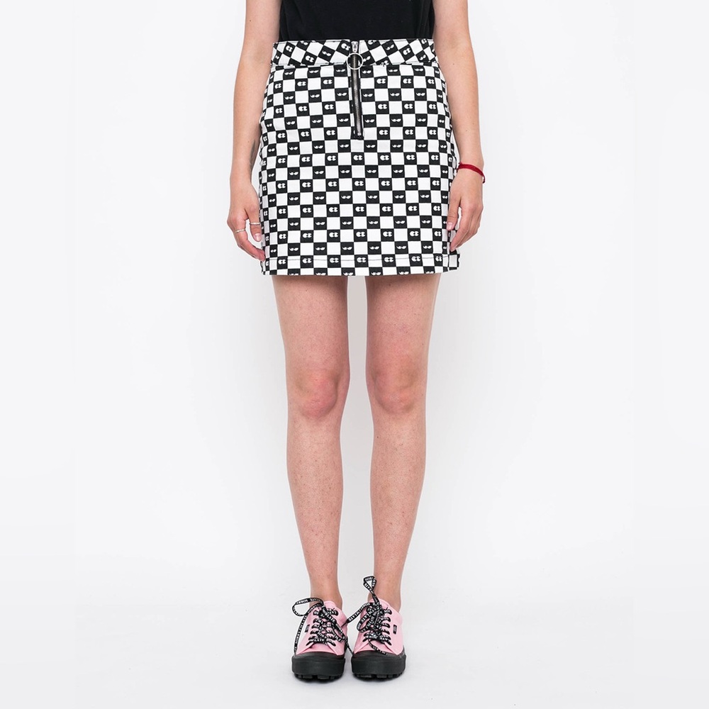 Vans x Lazy Oaf Black and White Checkered Mini Skirt